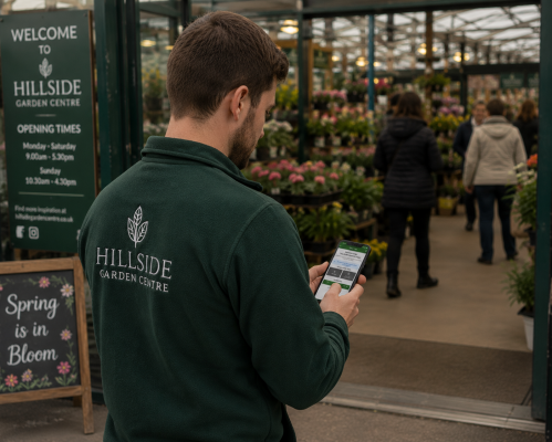 Sign in at Hillside Garden Centre